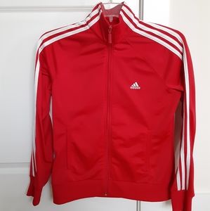 Adidas 3 Stripe Red Full-Zip Track Jacket